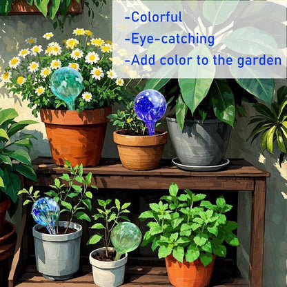 6-Piece Self Watering Globes, Automatic Glass Plant Watering Bulbs for for Daily Plant Care, Small