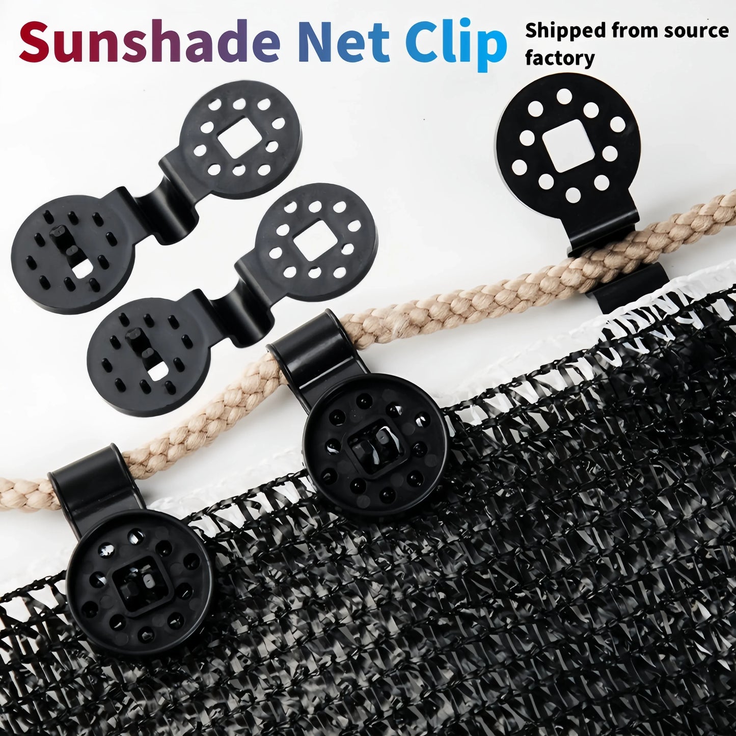 Sunshade Net Special Fixing Clip Sun Net round Pull Ring Sunscreen Net Fixing Buckle Pergolas for Outdoor Garden Awnings Terrace
