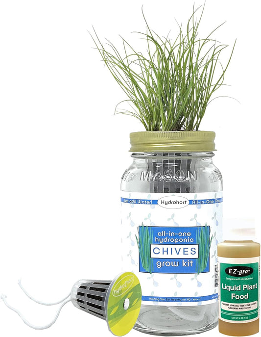 Chives Herb Growing Kit by  | Growing Chives Seeds Is Easy with Our Mason Jar Herb Garden Starter Kit | Chives Seeds for Planting Are Perfect in Our Herb Kit