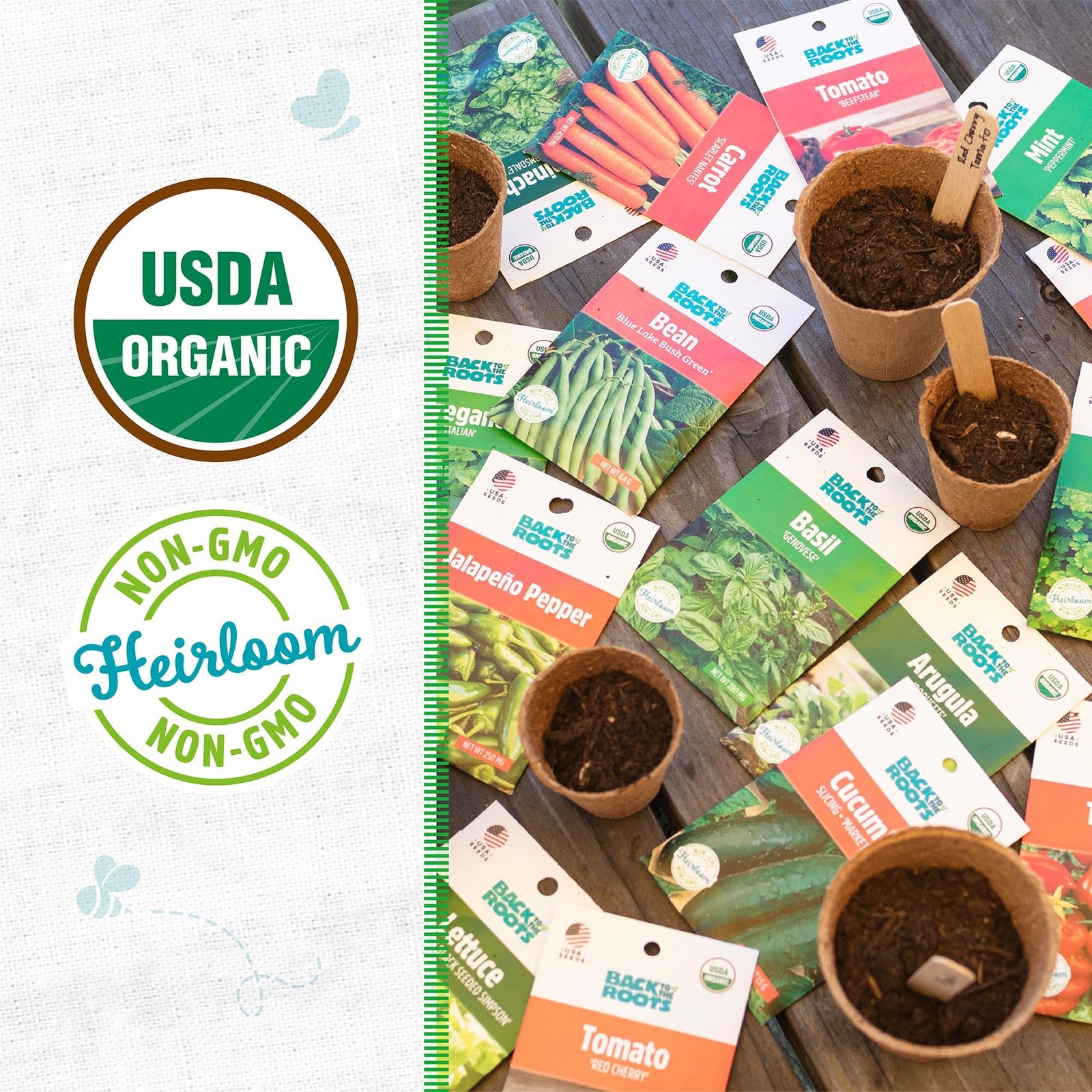 Organic Heirloom Vegetable and Herb Seed Bundle 30 Pack Non GMO Plant Seeds