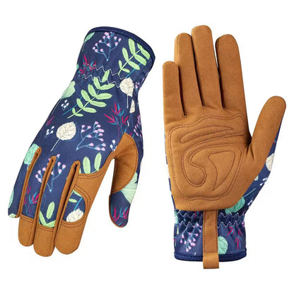 Microfiber Leather Gardening Gloves Ergonomic Grip Breathable Flexible Work Glove for Planting Weeding Pruning