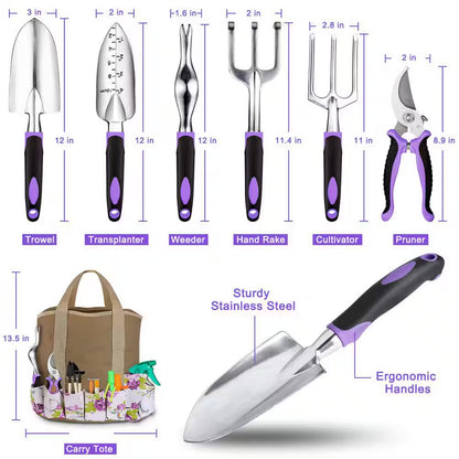 83 Piece Garden Tools Set with Succulent Tools Heavy Duty Aluminum Gardening Accessories