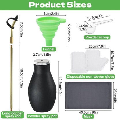 9.6 Oz. Indoor/Outdoor Ready to Use Bulb Powder Applicator Fogger with Long Copper Tube Glove Mask Funnel Scoop 1-Pack