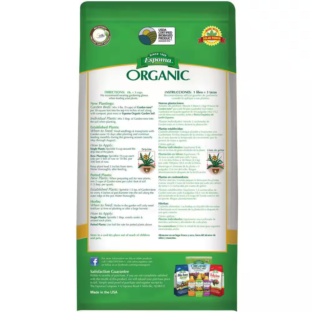 Garden Tone 8 Lb. Organic Herb and Vegetable Plant Food 3-4-4