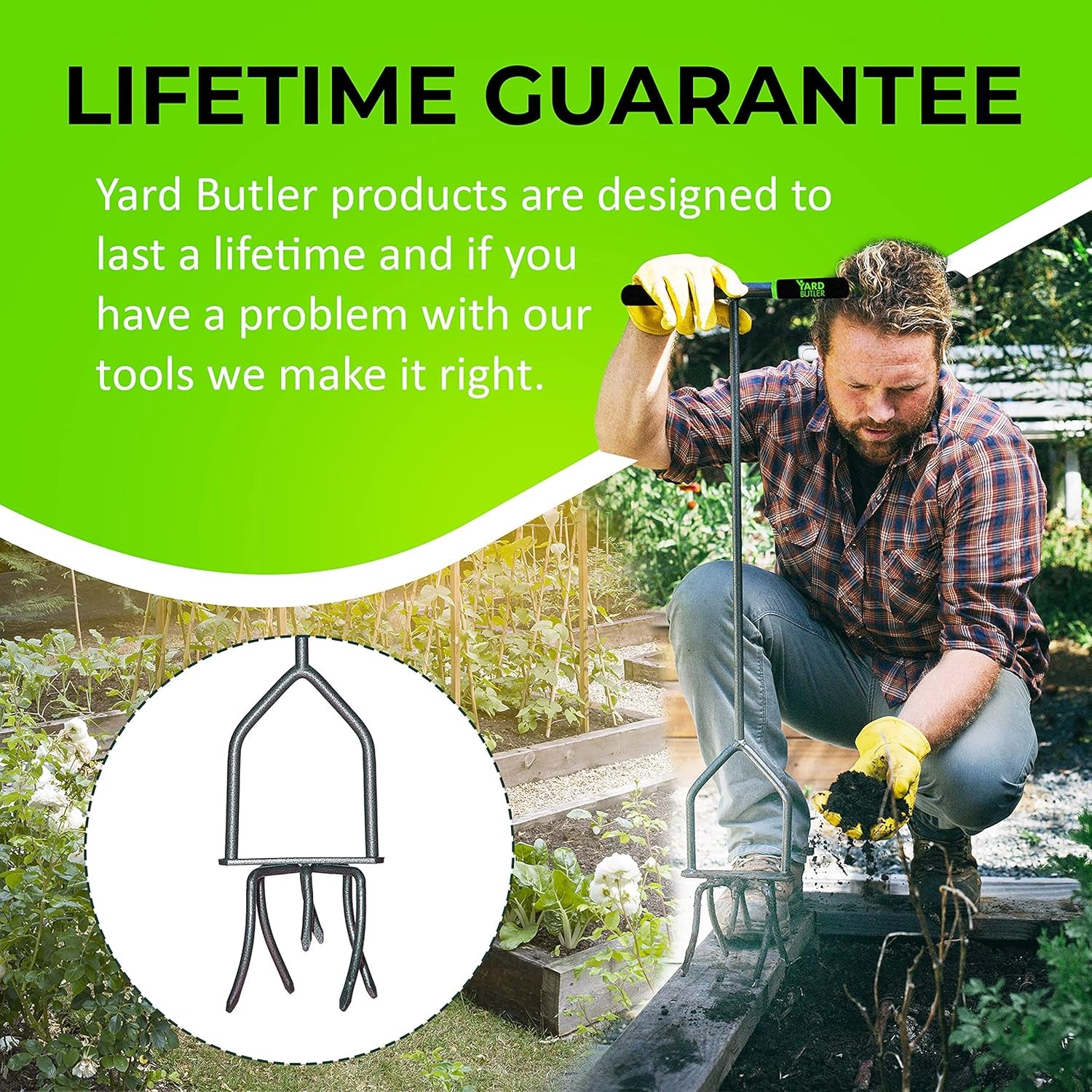 Twist Tiller Garden Cultivator & Hand Tiller Heavy Duty Garden Claw Hand Tool