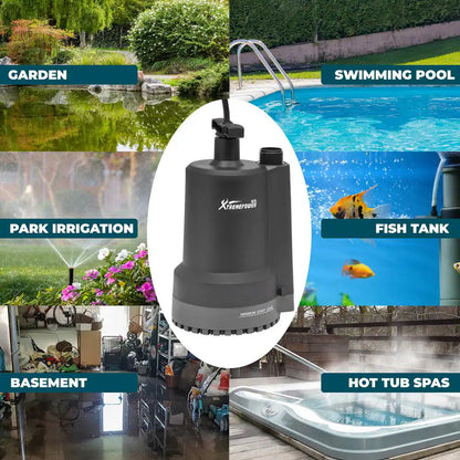 1/3 HP 2150 GPH Thermoplastic Submersible Utility Pump