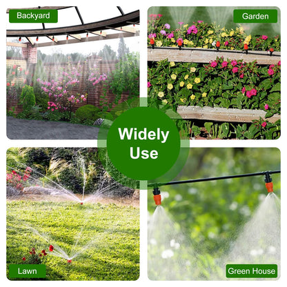 164FT Drip Irrigation Kit for Spring Summer Garden Automatic Garden Irrigation System Misting Plant Watering Drip Kit for Garden Greenhouse Flower Bed Patio Lawn