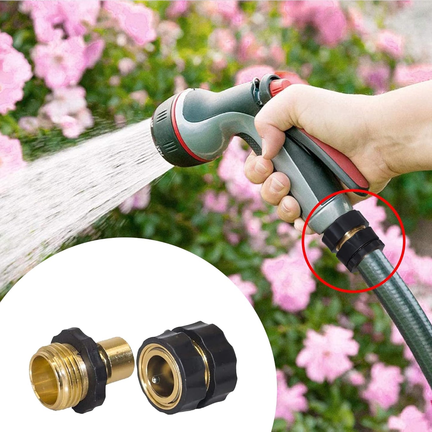 Garden Hose Quick Connector, 3/4 Inch Male and Female Garden Hose Fitting Quick Connector, 3 Set