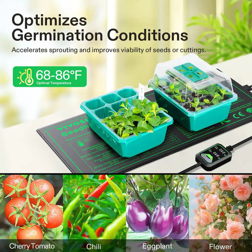 10 In. X 20.75 In. Durable Waterproof Seedling Heat Mat