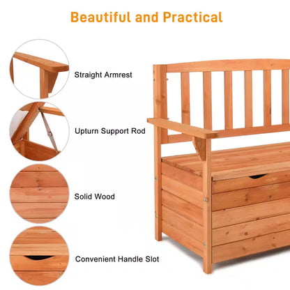 42 Gal. Solid Wood Cedar Outdoor Storage Bench