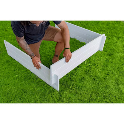 Classic 48"L X 48"W X 11"H Vinyl Hudson Raised Garden Bed, White, VA68237