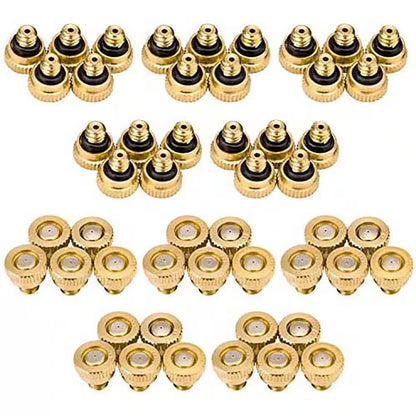 Brass Misting Nozzles Outdoor Cooling 0.012In Orifice 0.3Mm 10/24 UNC Leak-Proof O-Ring 50 Pack Efficient