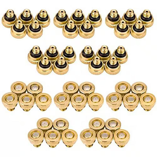 Brass Misting Nozzles Outdoor Cooling 0.012In Orifice 0.3Mm 10/24 UNC Leak-Proof O-Ring 50 Pack Efficient