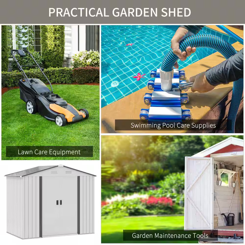 Majestic 7 Ft. W X 4 Ft. D Metal Shed with Double Sliding Doors (30 Sq. Ft.)