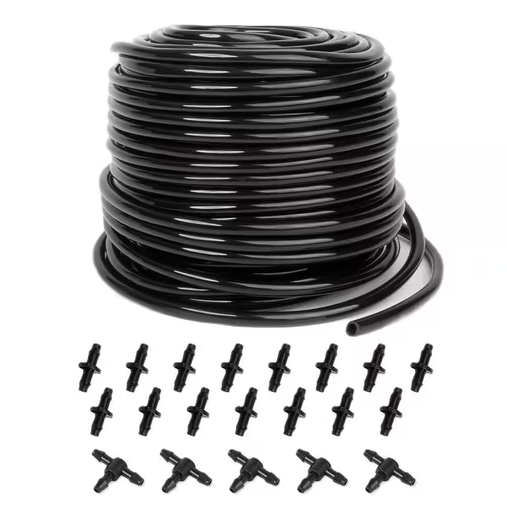 Essential 1/4 In. Dia X 100 Ft. Standard-Duty Drip Irrigation Tubing Kit with 20-Pieces Drip Irrigation Parts