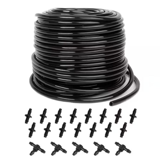 Essential 1/4 In. Dia X 100 Ft. Standard-Duty Drip Irrigation Tubing Kit with 20-Pieces Drip Irrigation Parts