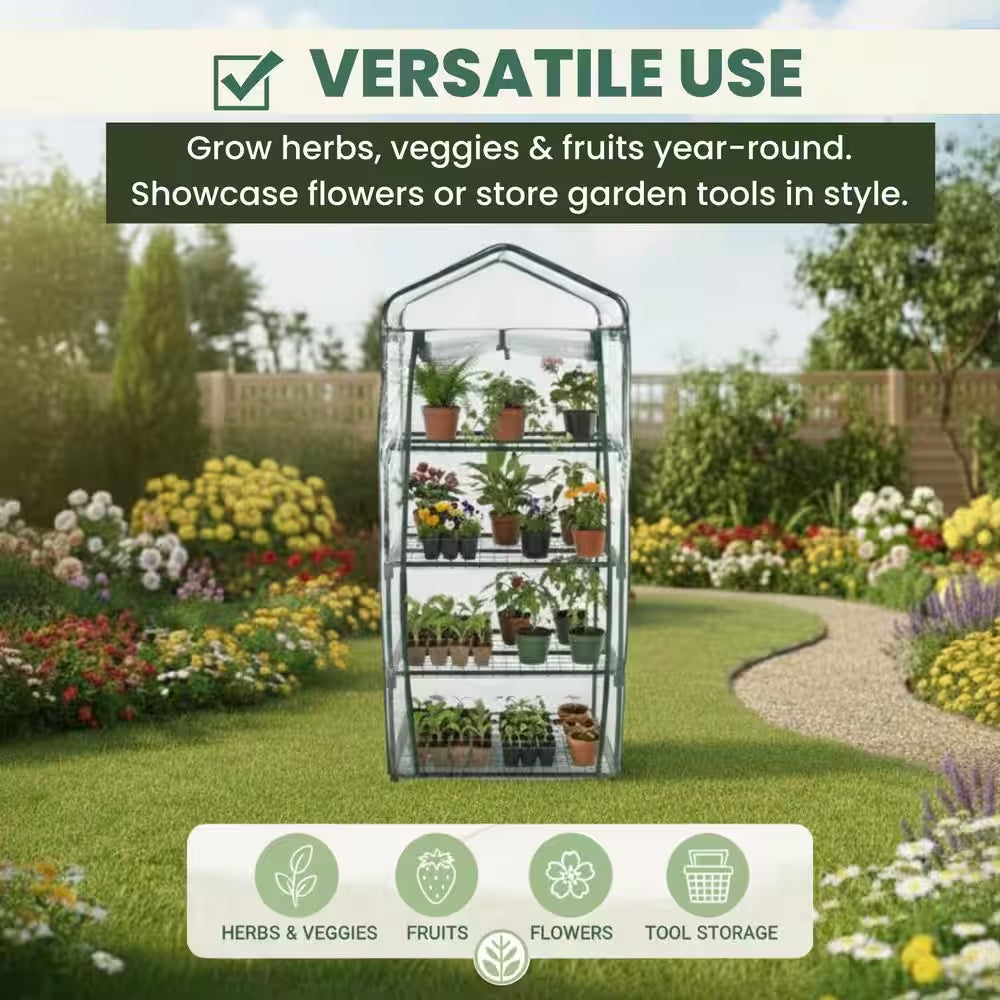 27.5 In. X 19 In. X 63 In. 4 Tier Greenhouse