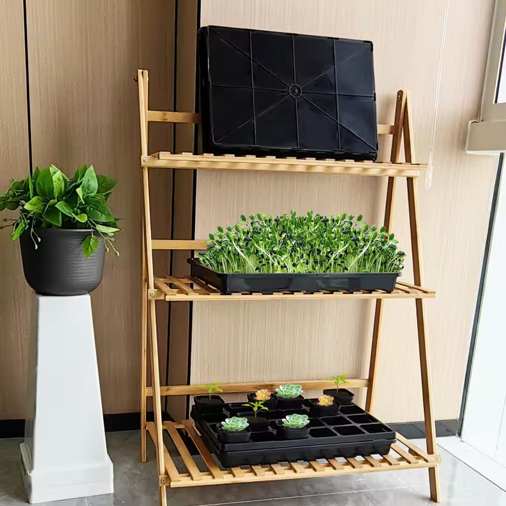 5-Pack Nursery Potting Tray for Seeds Starting Pot Collecting Drainage Water Black