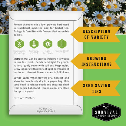 18 Pack Medicinal Herb Seed Collection - Non-Gmo Heirloom Full Sun Perennial & Annual
