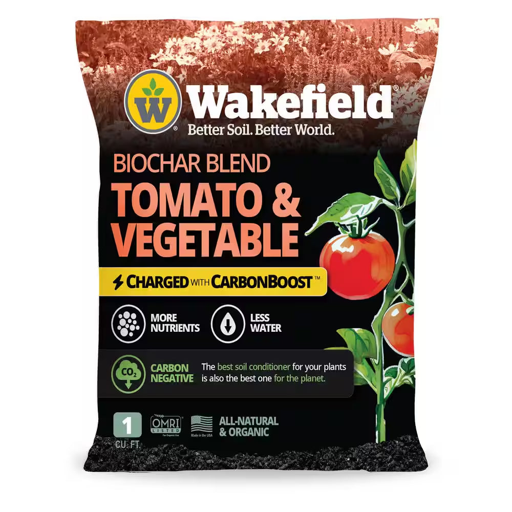 Biochar Blend with Carbonboost for Tomatoes and Vegetables, Soil Amendment-1 Cu. Ft. Bag
