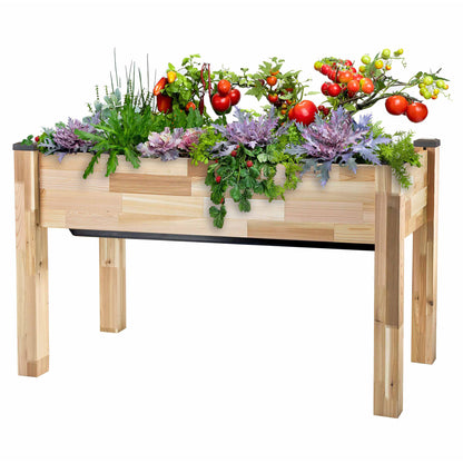 Cedarcraft Self-Watering Elevated Cedar Planter with Greenhouse and Bug Cover