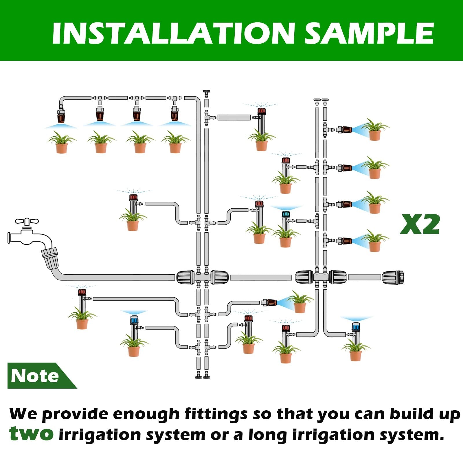 Maotong 240Ft Drip Irrigation System Kit, Automatic Garden Watering Mi