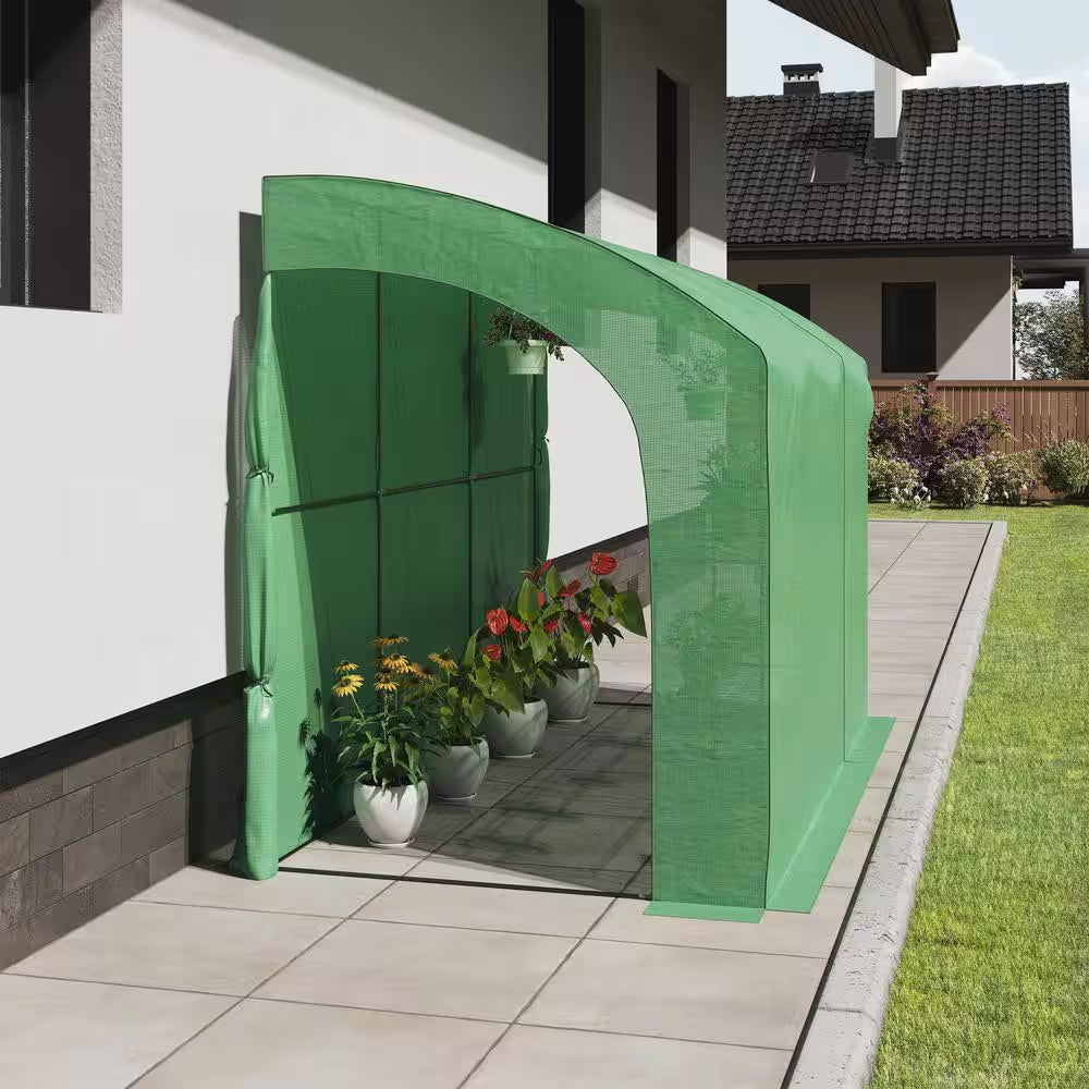 10 Ft. X 5 Ft. X 7 Ft. Lean to Greenhouse, Green