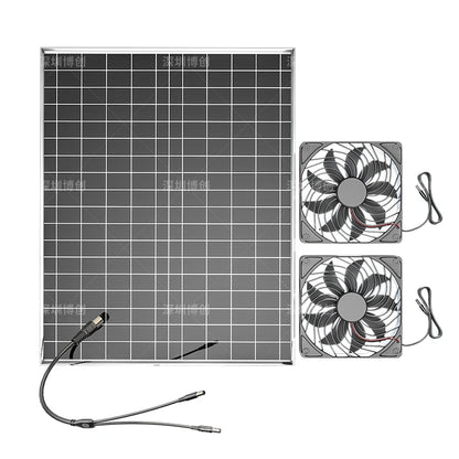 12V Solar Fan Durable Exhaust Kit with Photovoltaic Panel, No Wiring Required for Chicken Coop/Greenhouse/Pet Greenhouse