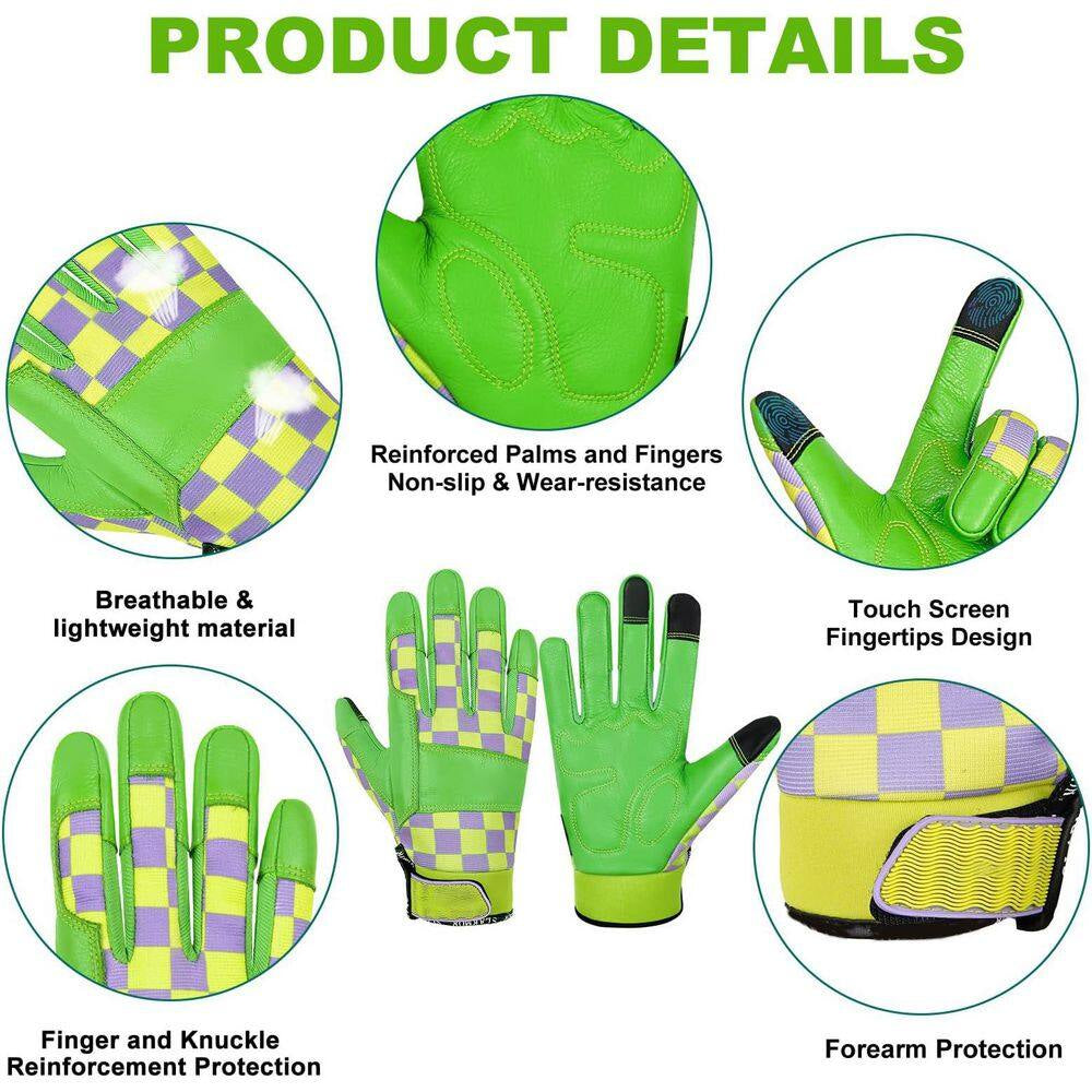 Microfiber Leather Gardening Gloves Thorn Proof Replacement for Weeding Digging Planting Pruning Touchscreen Use