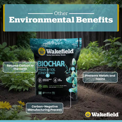 Biochar (100% Pure Biochar), Soil Amendment-4 Qt. Bag