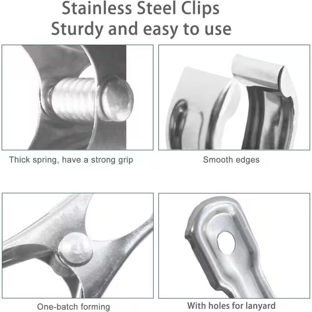 40-Pack Stainless Steel Garden Clips for Greenhouse and Shade Cloth