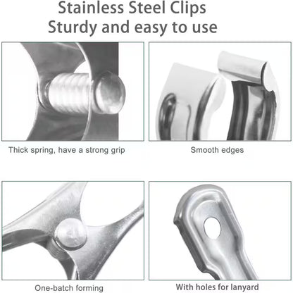 40-Pack Stainless Steel Garden Clips for Greenhouse and Shade Cloth
