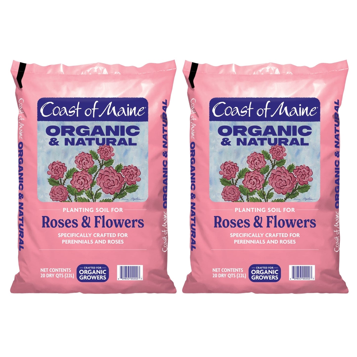 Coast of Maine Roses and Flowers Organic Planting Soil 20Qt, 2 Pack