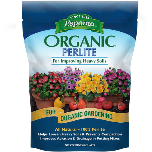 Espoma Organic Perlite, for Improving Heavy Soils for Organic Gardening, 8Qt