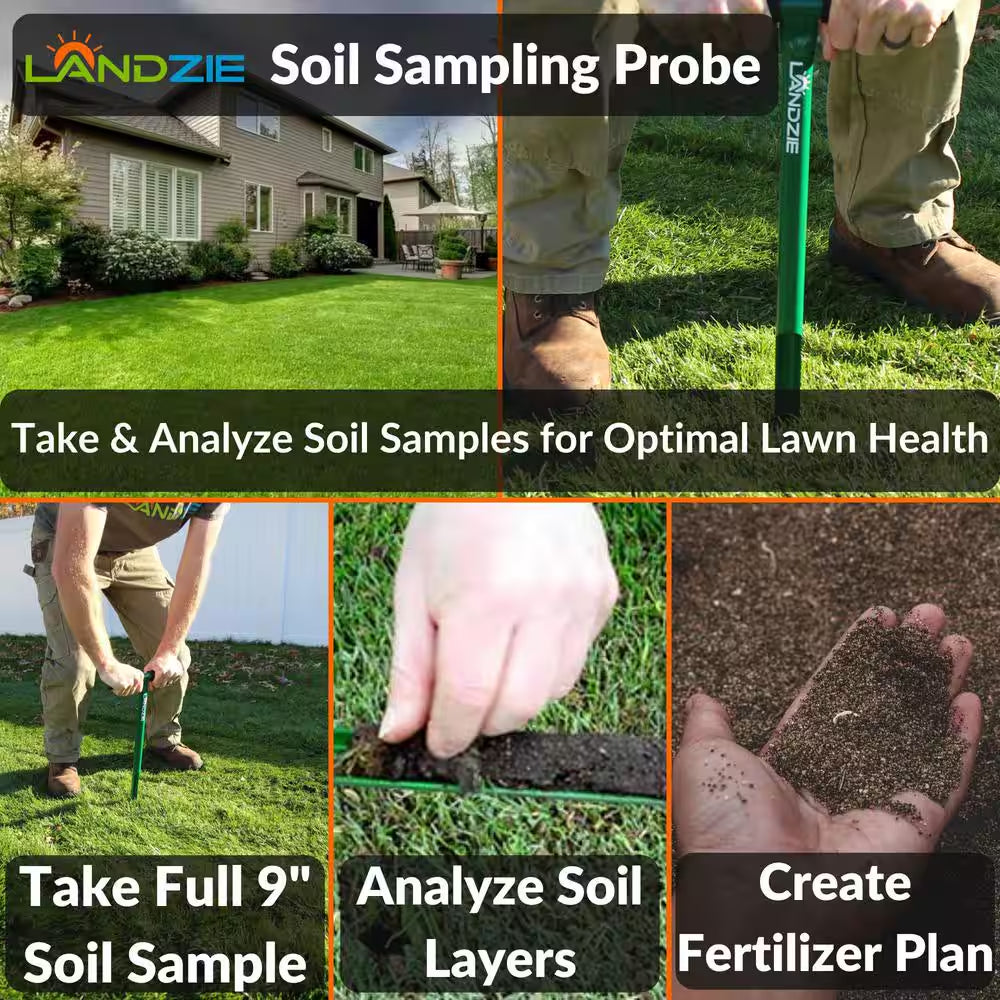 Soil Sample Probe with T-Handle-Soil Test Kits-Soil Sampler Aerator, Steel Frame-20 In. Sample Depth