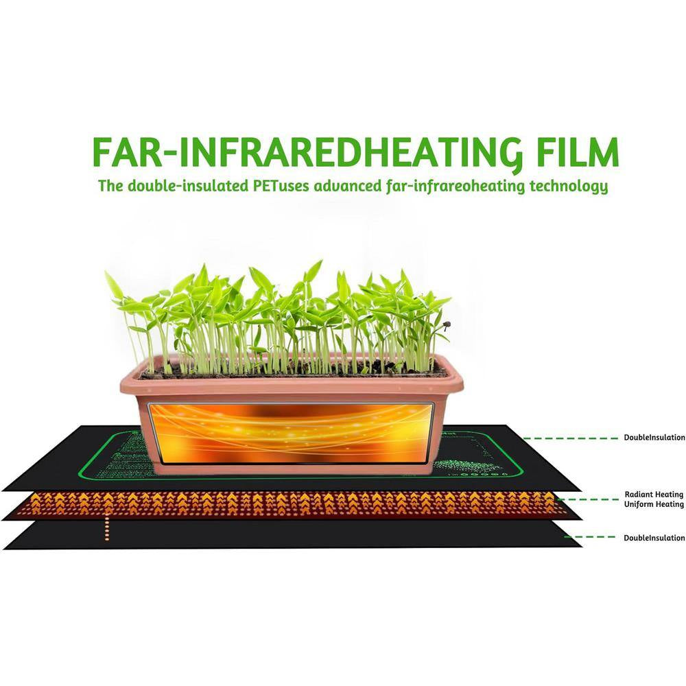 10 In. X 20.75 In. Seedling Heat Mat for Seed Starting, Waterproof Heating Pad for Indoor Plants Germination (2-Pack)