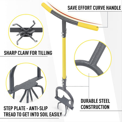 Hand Tiller Garden Claw Garden Twist Tiller Heavy Duty Manual Soil Tiller for Fl