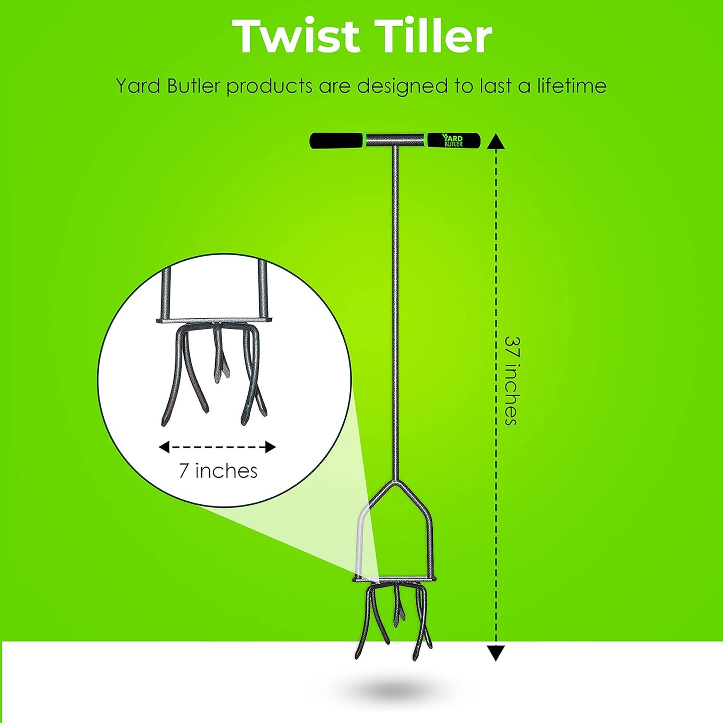 Twist Tiller Garden Cultivator & Hand Tiller Heavy Duty Garden Claw Hand Tool