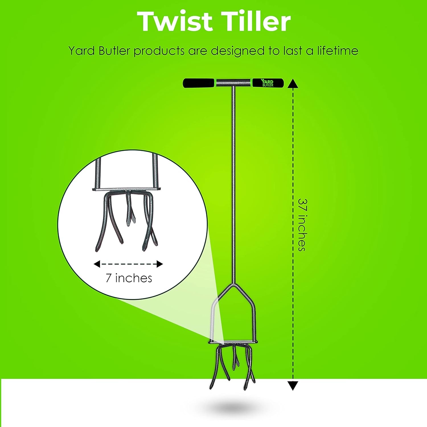 Twist Tiller Garden Cultivator & Hand Tiller Heavy Duty Garden Claw Hand Tool