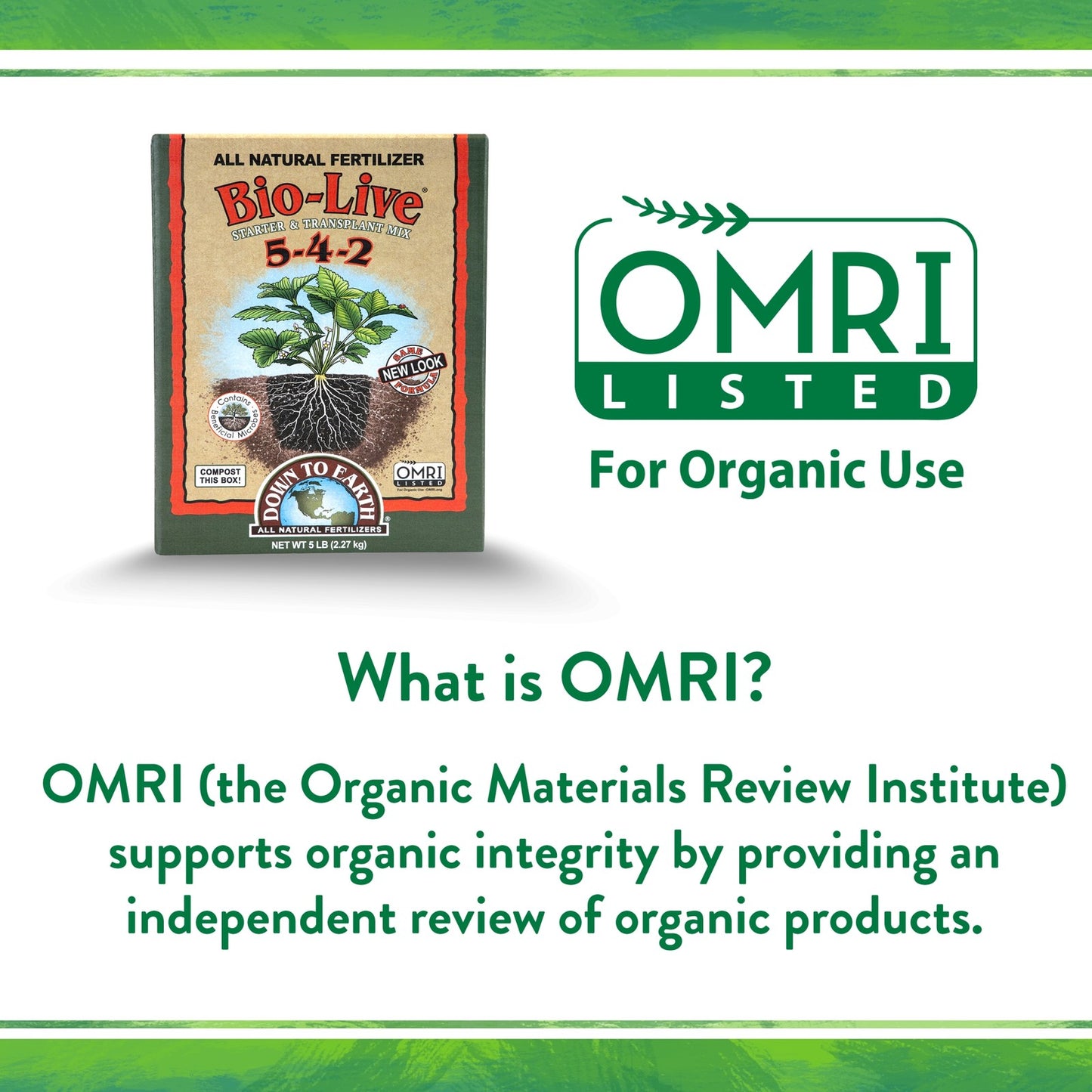 Down to Earth Organic Bio-Live 5-4-2 All Natural Fertilizer Mix, 25 Lbs