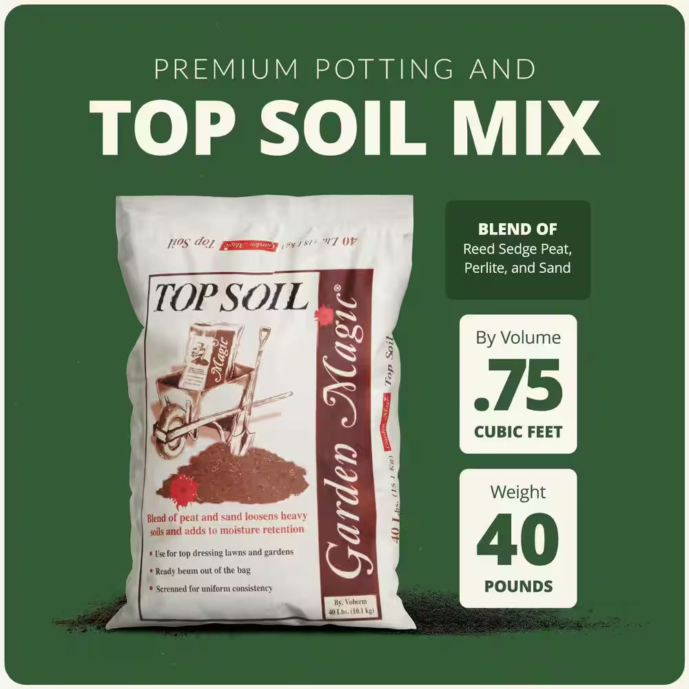 40 Lbs. Organic Planting Potting Top Soil Blend Bag