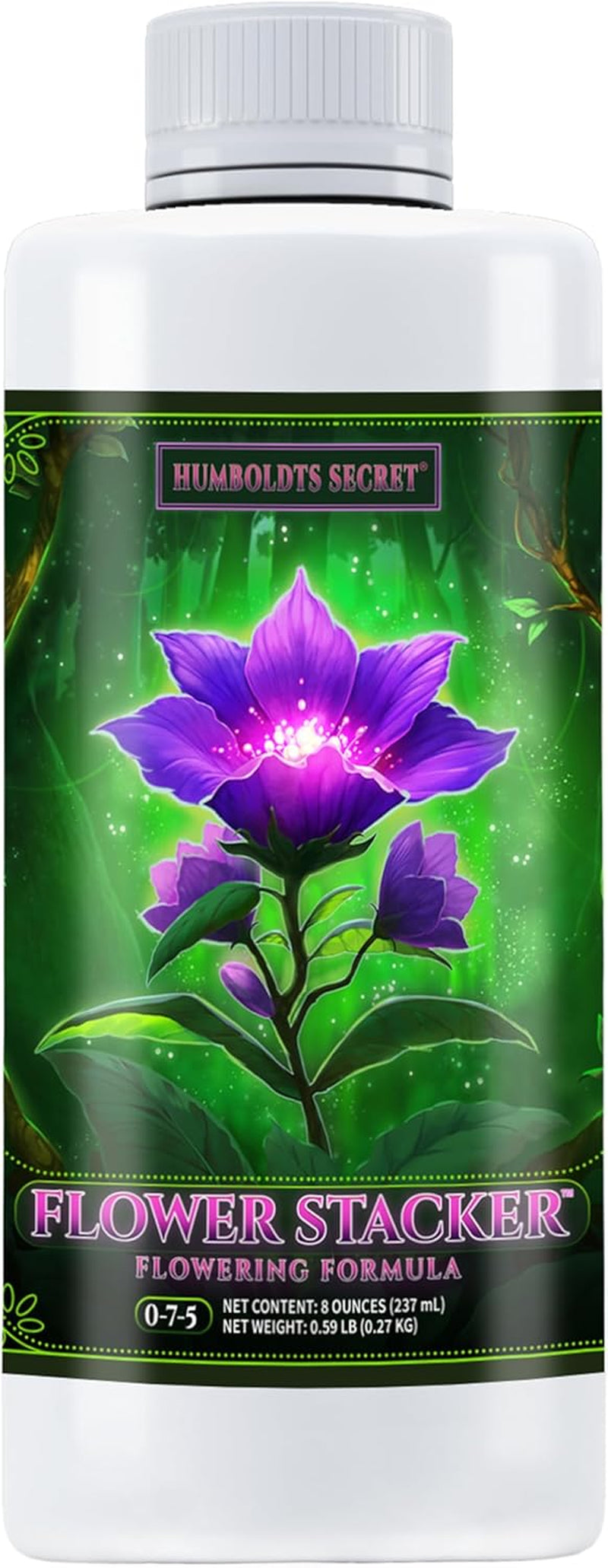 Flower Stacker | 0-7-5 Bloom Booster with Vitamin B1 | High Phosphorus Potassium Flowering Nutrients | Potting Soil Hydroponics Coco | Indoor & Outdoor Plants | 8 Ounce