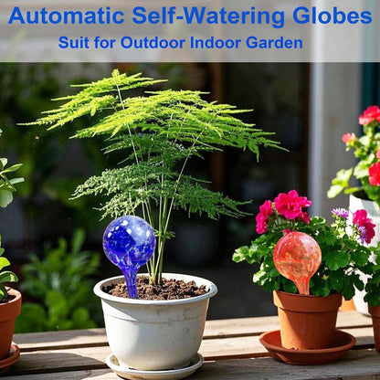 6-Piece Self Watering Globes, Automatic Glass Plant Watering Bulbs for for Daily Plant Care, Small