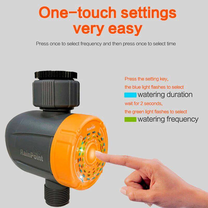 Outdoor One Key Set Automatic Garden Watering Timer Waterproof Irrigation System Controller, Blue