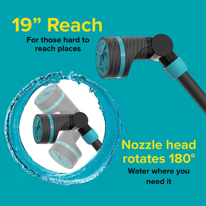 19” Heavy Duty Watering Wand with Swivel Connect, Thumb Control, 5 Pre-Set Spray Patterns, Ergonomic Non-Slip Grip