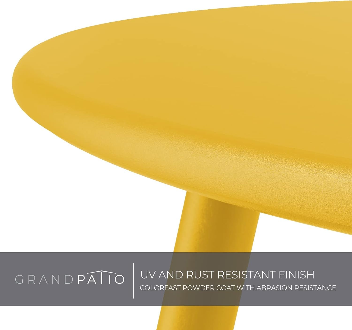 Small round Side Table, 18-Inch Outdoor Side Table with Adjustable Feet, Modern End Accent Table for Patio Porch, Yellow