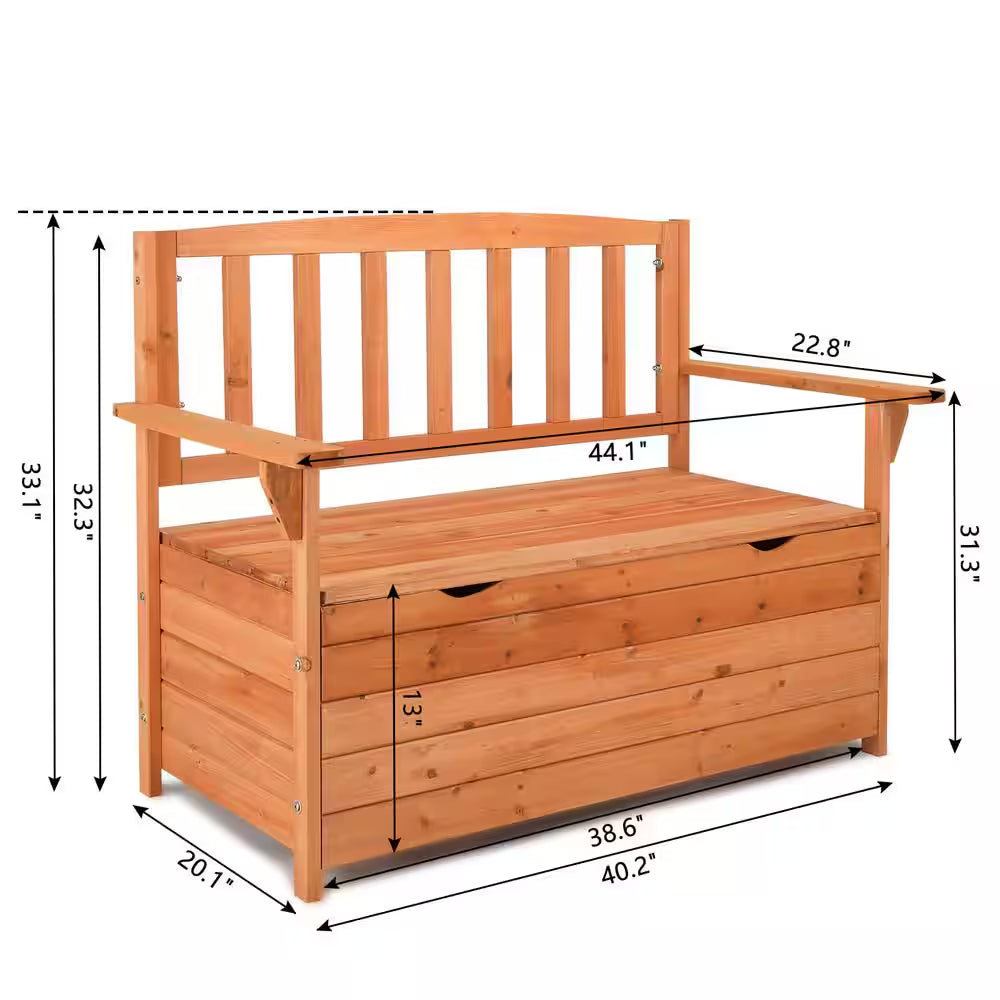 42 Gal. Solid Wood Cedar Outdoor Storage Bench