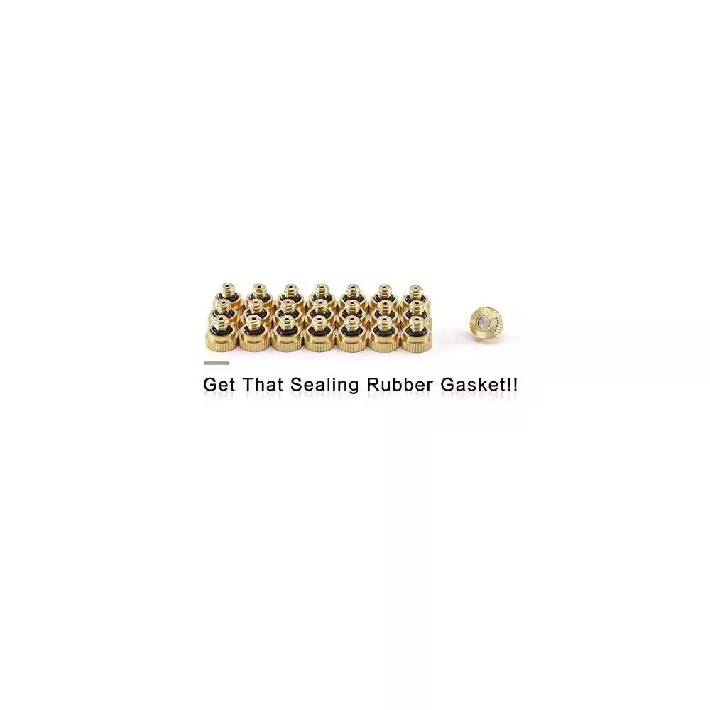 Brass Misting Nozzles Outdoor Cooling 0.012In Orifice 0.3Mm 10/24 UNC Leak-Proof O-Ring 50 Pack Efficient