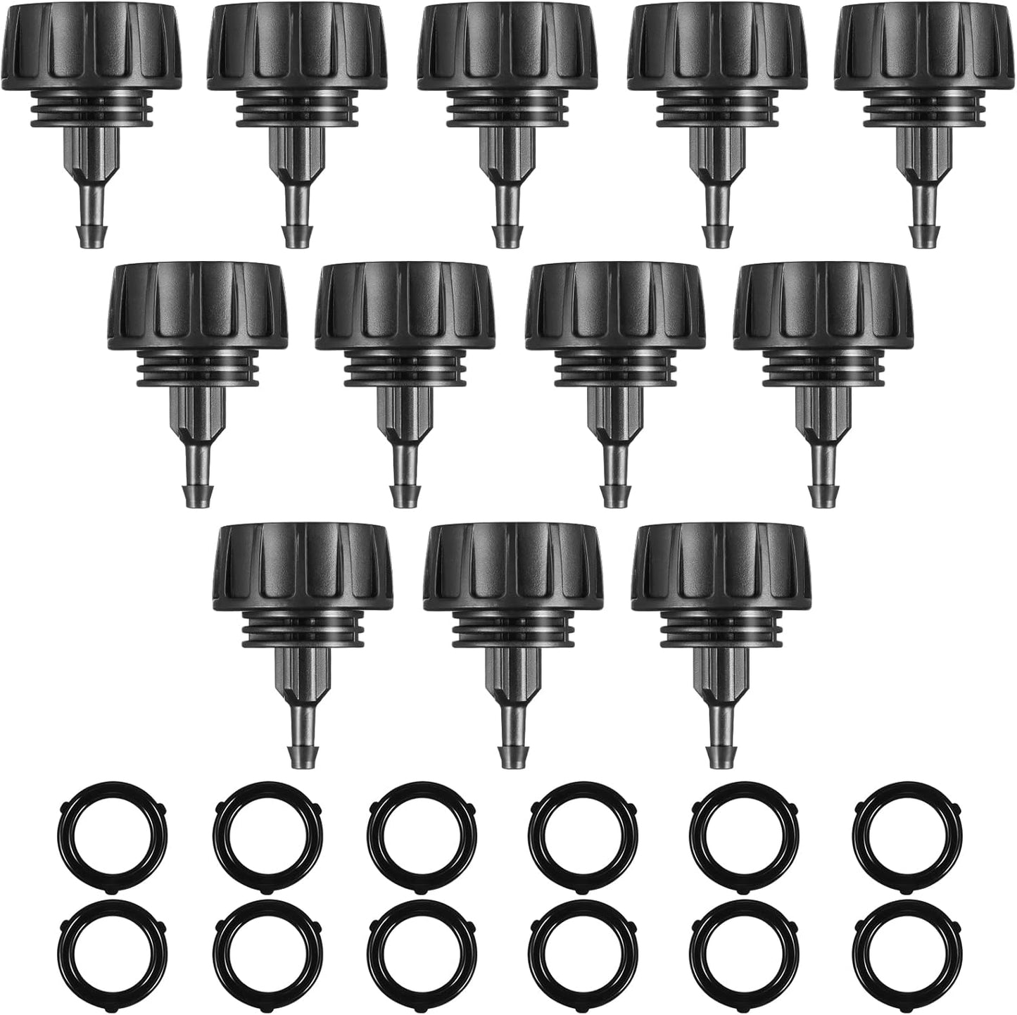 Retisee 12 Pcs 1/4 Inch Drip Irrigation Hose Connectors to 3/4 Inch Garden Fauce