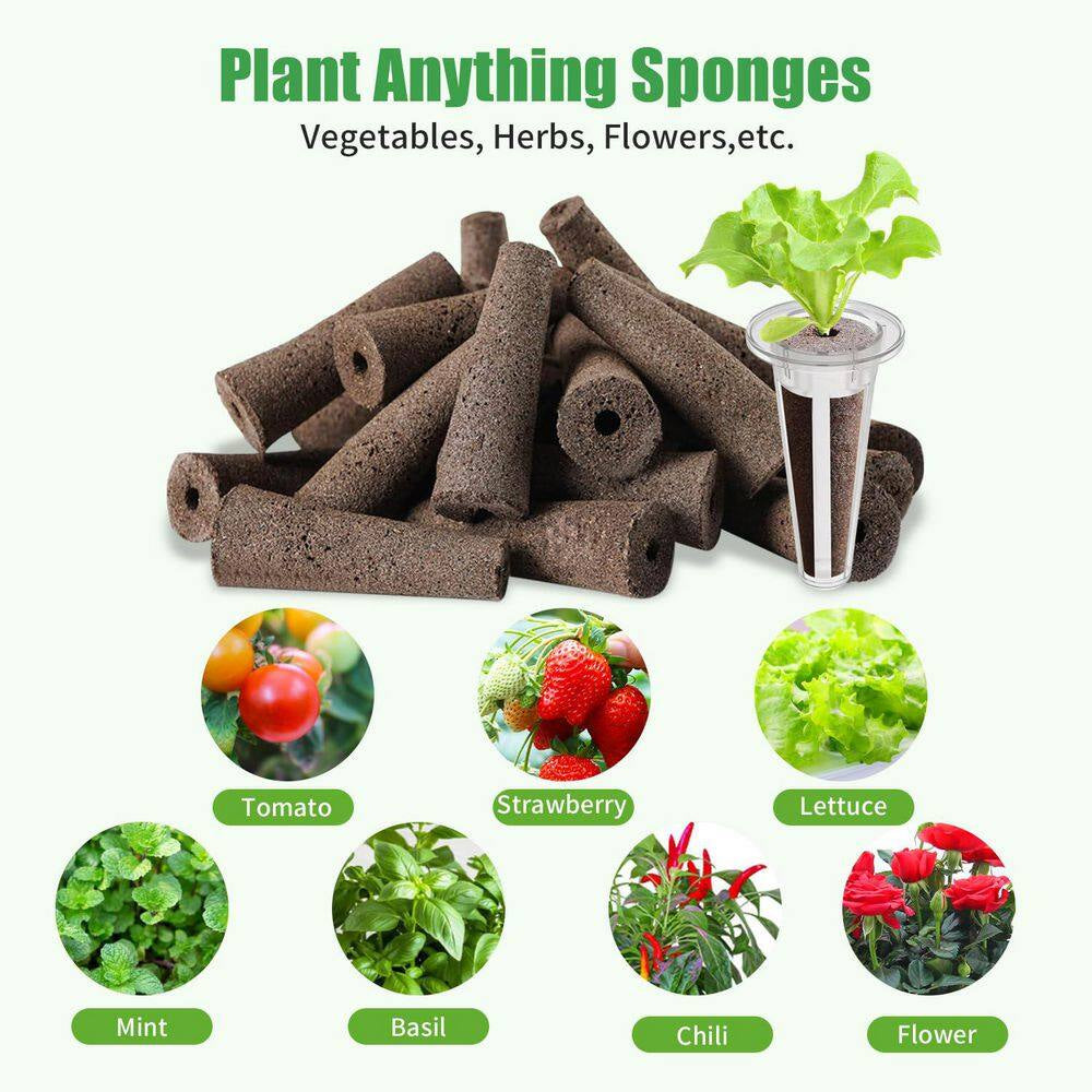 80 Sponges 20 Baskets 1 Tweezer Hydroponic Grow Kit with Seed Pods for Indoor Outdoor Garden Planting System (101-Pack)